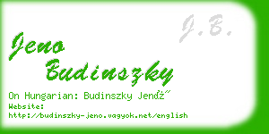 jeno budinszky business card